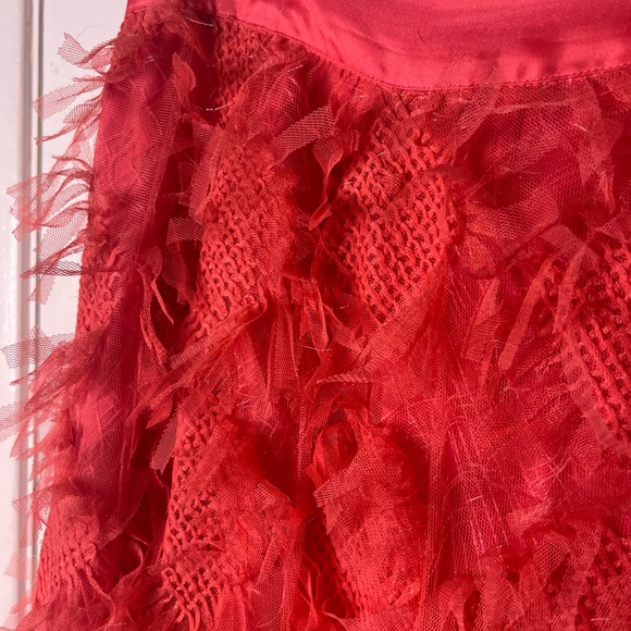 Adorable Anthropologie Cynthia Textured Coral Midi Skirt, Size 12 - Picture 3 of 7
